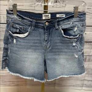 Kensie Blue Distressed Jean Shorts
